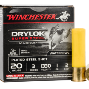 Winchester Ammo XSM2032 Drylock Super Steel Magnum 20 Gauge 3" 1 oz 2 Shot Shotgun Ammo - 25 Rounds - 116960