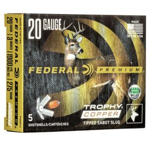 Federal P209TC Premium Vital-Shok 20 Gauge 3" 5/8 oz Sabot Slug Shot Shotgun Ammo - 5 Rounds - P209TC