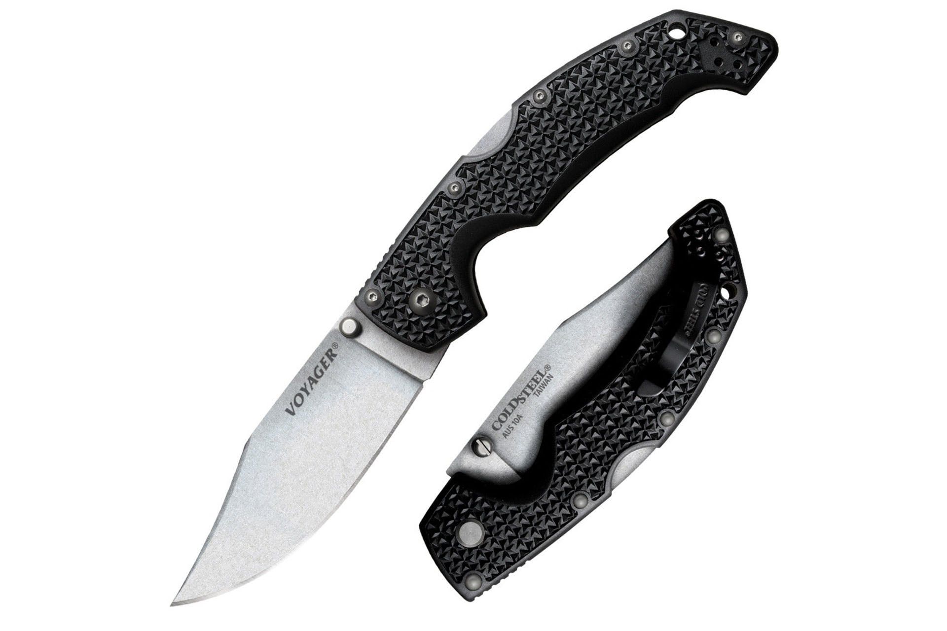 VOYAGER LARGE CLIP POINT - PLAIN EDGE AUS10A STEEL - COLCS29AC