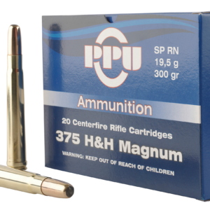 PPU PP375S Standard Rifle 375 H&H Mag 300 gr 2530 fps Soft Point Round Nose (SPRN) Rifle Ammo - 10 Rounds - 151156