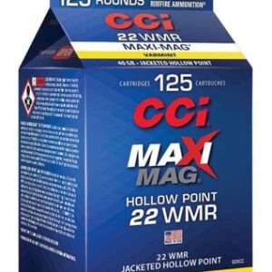 CCI 920CC Maxi-Mag 22 WMR 40 gr 1875 fps Jacketed Hollow Point (JHP) Rimfire Ammo - 125 Rounds - CCI920CC