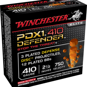 Winchester Ammunition Defender Supreme Elite 410 Gauge 2.5" Buckshot 3 Defense Discs/12 BB Pellets Shotgun Ammo - 10 Rounds - *WNS410PDX1