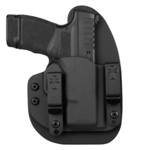 CrossBreed The Reckoning Holster for Glock 17, 22, 31, 32, Right-Handed, Standard Cut, Black Cowhide and Kydex, 2x Wing Clips - Reckoning-G17, RH, SC, BLK