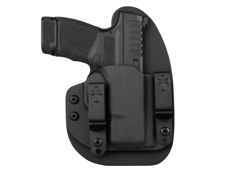 CrossBreed The Reckoning Holster for Glock 17, 22, 31, 32, Right-Handed, Standard Cut, Black Cowhide and Kydex, 2x Wing Clips - Reckoning-G17, RH, SC, BLK