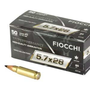 Fiocchi Hyperpeformance 5.7x28mm 40GR Hollow Point Ammo Handgun Ammo - 50 Rounds - 57PT40