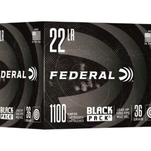 Federal Ammunition Black Pack 22LR 36gr Lead Hollow Point Ammo Rimfire Ammo - 4400 Rounds - 36BF1100 / NOV 1 SHIP DATE
