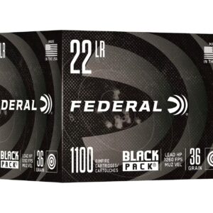 Federal Black Pack 22LR 36gr Lead Hollow Point Ammo - Rimfire Ammo - 1100 Rounds - 36BF1100