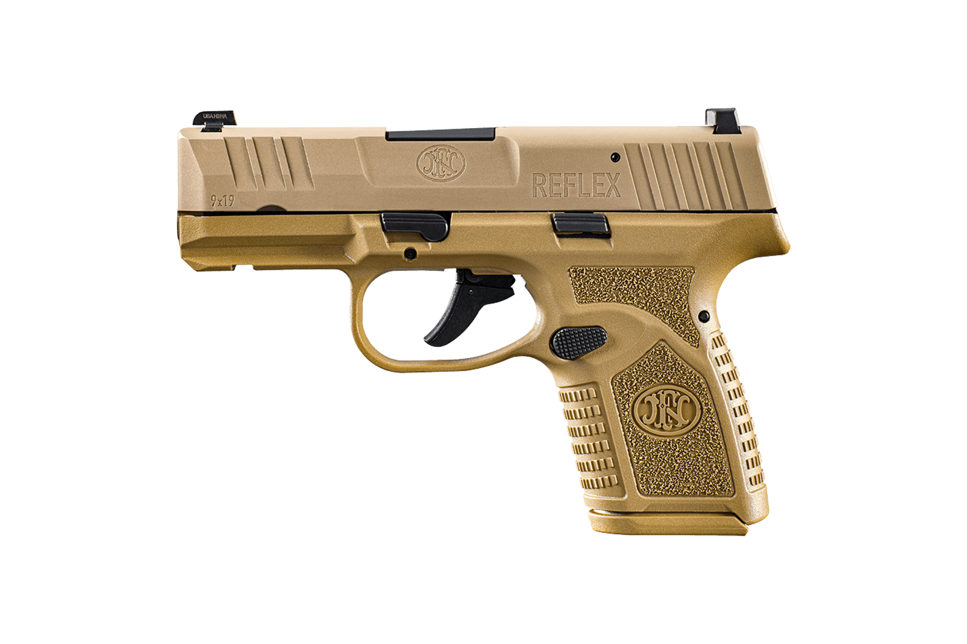 FN America Reflex NMS 3.3" 9MM 15Rd Subcompact Semi-Auto Pistol - FDE - 66101409