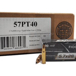 Fiocchi Hyperformance 5.7x28mm 40GR HP Ammo Rifle Ammo - 500 Rounds - 57PT40