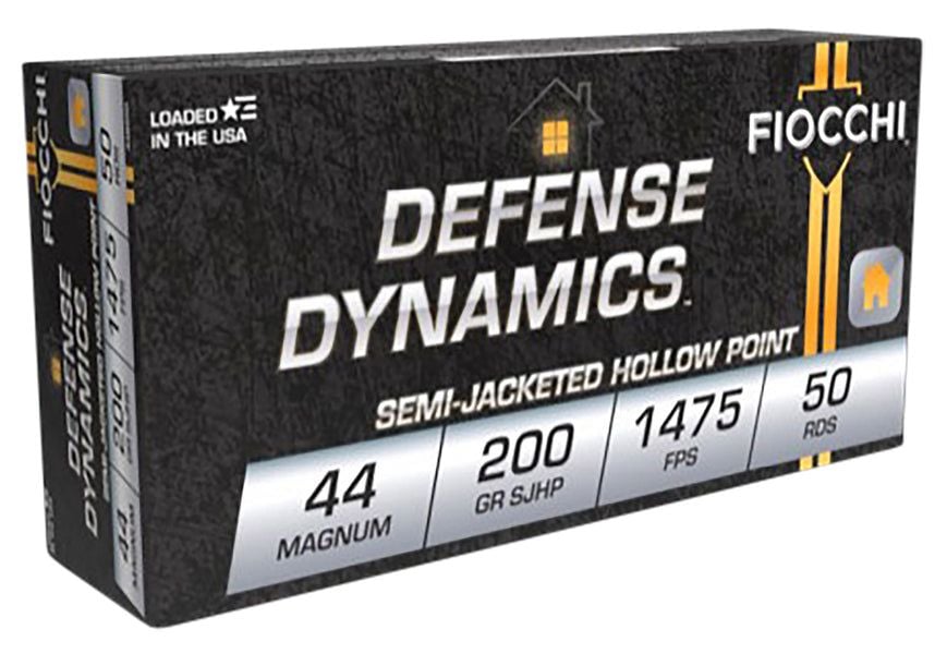 Fiocchi 44B500 Defense Dynamics 44 Rem Mag 200 gr Semi Jacketed Hollow Point Handgun Ammo - 50 Rounds - 44B500