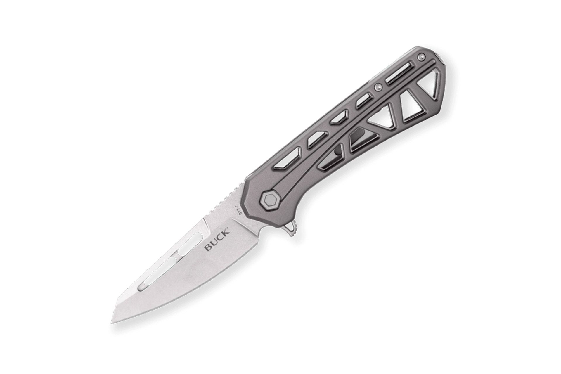 Buck Knives Trace Folder Large Gray Handle Tanto Blade - 0811GYS-B
