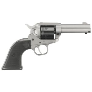 Ruger 2053 Wrangler 22 LR 6 Shot 3.75" Silver Cerakote Barrel & Frame, Black Cerakote Cylinder w/Black Checkered Polymer Grips - 2053