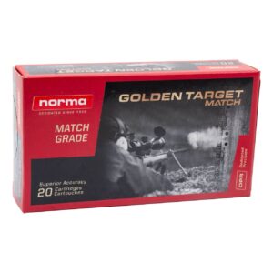 Norma 1015769 Golden Target .223 REM 69 Grain Boat Tail Hollow Point Brass Cased Rifle Ammunition Rifle Ammo - 20 Rounds - 1015769