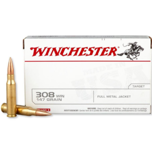 Winchester USA .308 147gr FMJ Rifle Ammo - 20 round box - USA3081