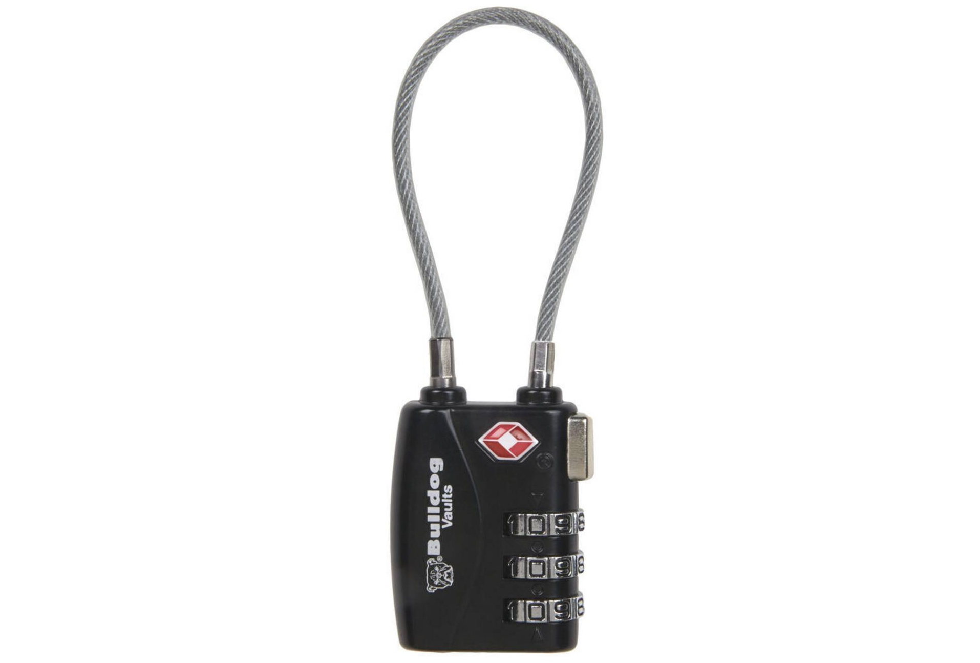 Bulldog Cases, TSA Lock w/Steel Cable, Black Finish, This is Not A California Compliant Locking Device
