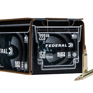 Federal Black Pack 223 REM 55GR FMJ Rifle Ammo - 600 round case - FC223BF