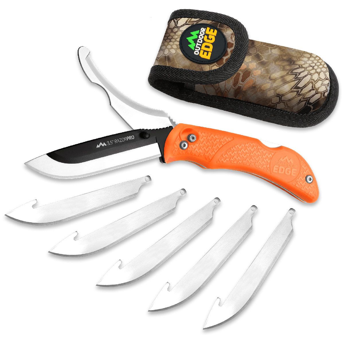 Outdoor Edge 3.5 RAZOR-PRO Orange, 6-Blades - RO-20C