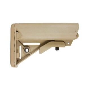 NBS SOPMOD Mil-Spec Adjustable AR-15 Stock w/ Battery Storage - Tan - PS-ST7T