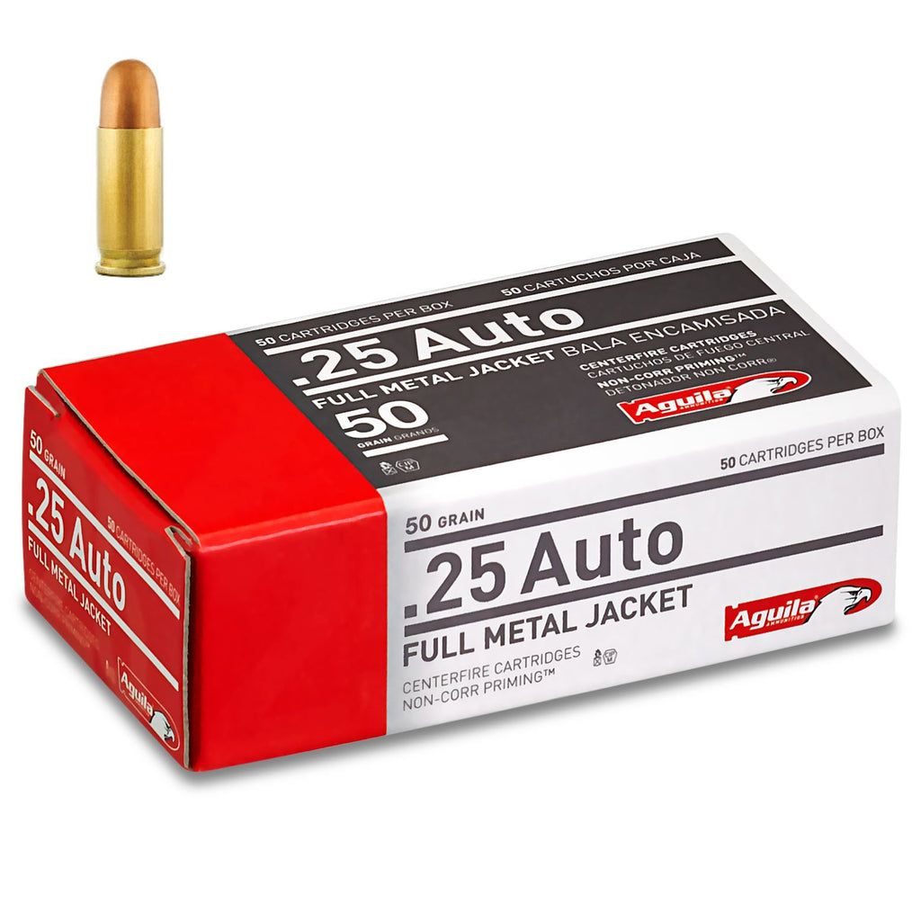 Aguila 25 Auto 50 grain Full Metal Jacket Handgun Ammo - 50 Rounds - 155561