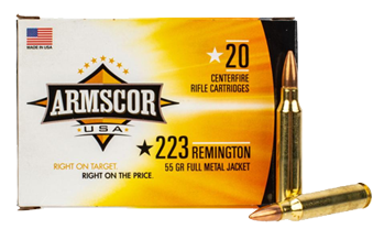 Armscor USA .223 Remington Ammunition 55 Grain FMJ Rifle Ammo - 20 Rounds - ARMFAC223-1N - Image 3