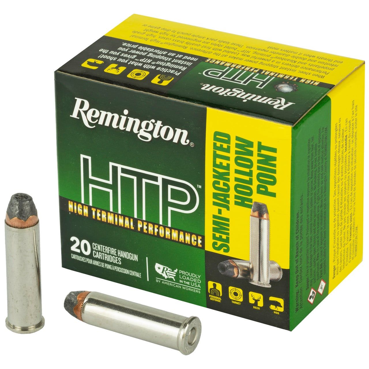 Remington HTP .357 Magnum Ammunition 158 Grain SJHP 1235 FPS Handgun Ammo - 20 Rounds - REMI22231