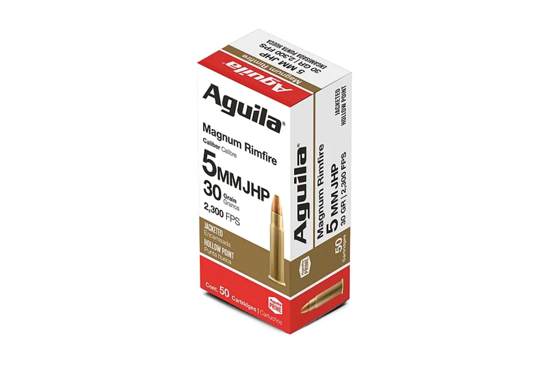 Aguila 1B222406 Special 5mm Rem Rimfire Mag 30 gr Jacketed Hollow Point (JHP) Rifle Ammo - 50 Rounds - 44473