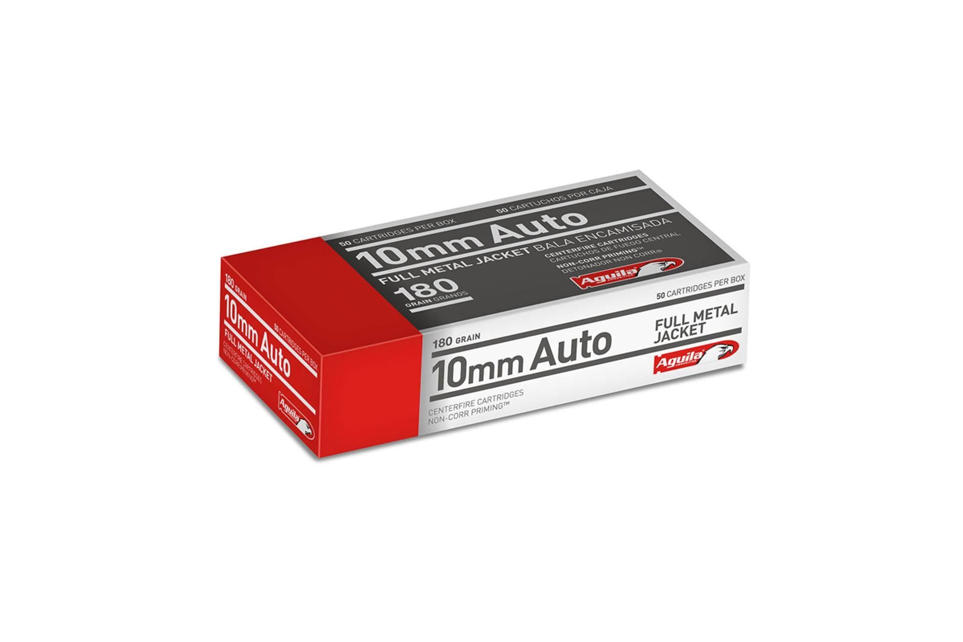 Aguila 1E102110 Target & Range 10mm Auto 180 gr Full Metal Jacket (FMJ) Handgun Ammo - 50 Rounds - 132730