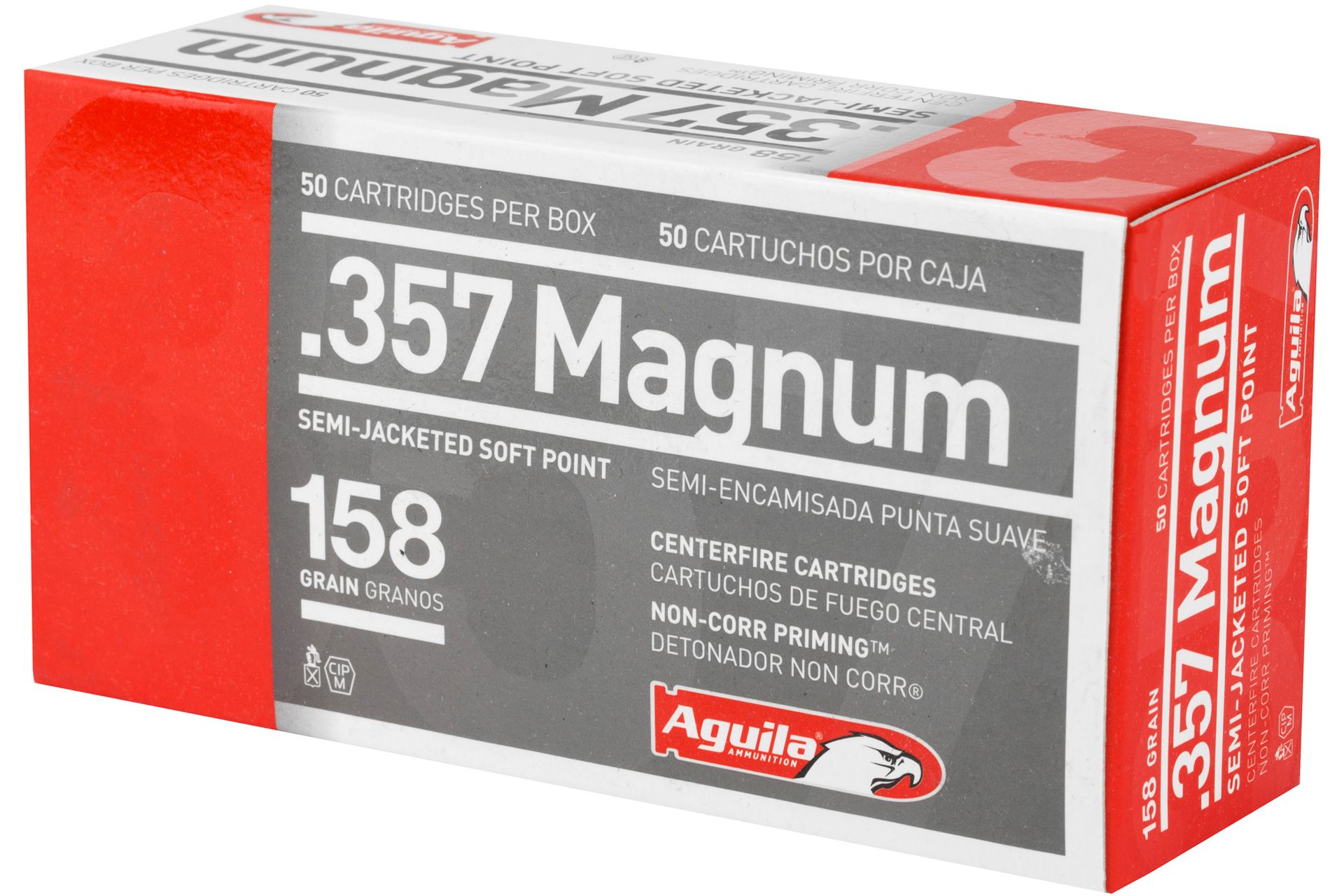Aguila 1E572823 Pistol 357 Mag 158 gr Semi-Jacketed Soft Point (SJSP) Handgun Ammo - 50 Rounds - 96086 - Image 4