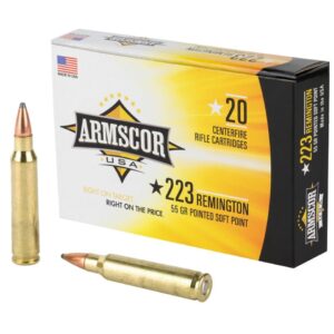 Armscor 223 Rem 55 Grain Pointed Soft Point Rifle Ammo - 20 Rounds - ARMAC223-2N