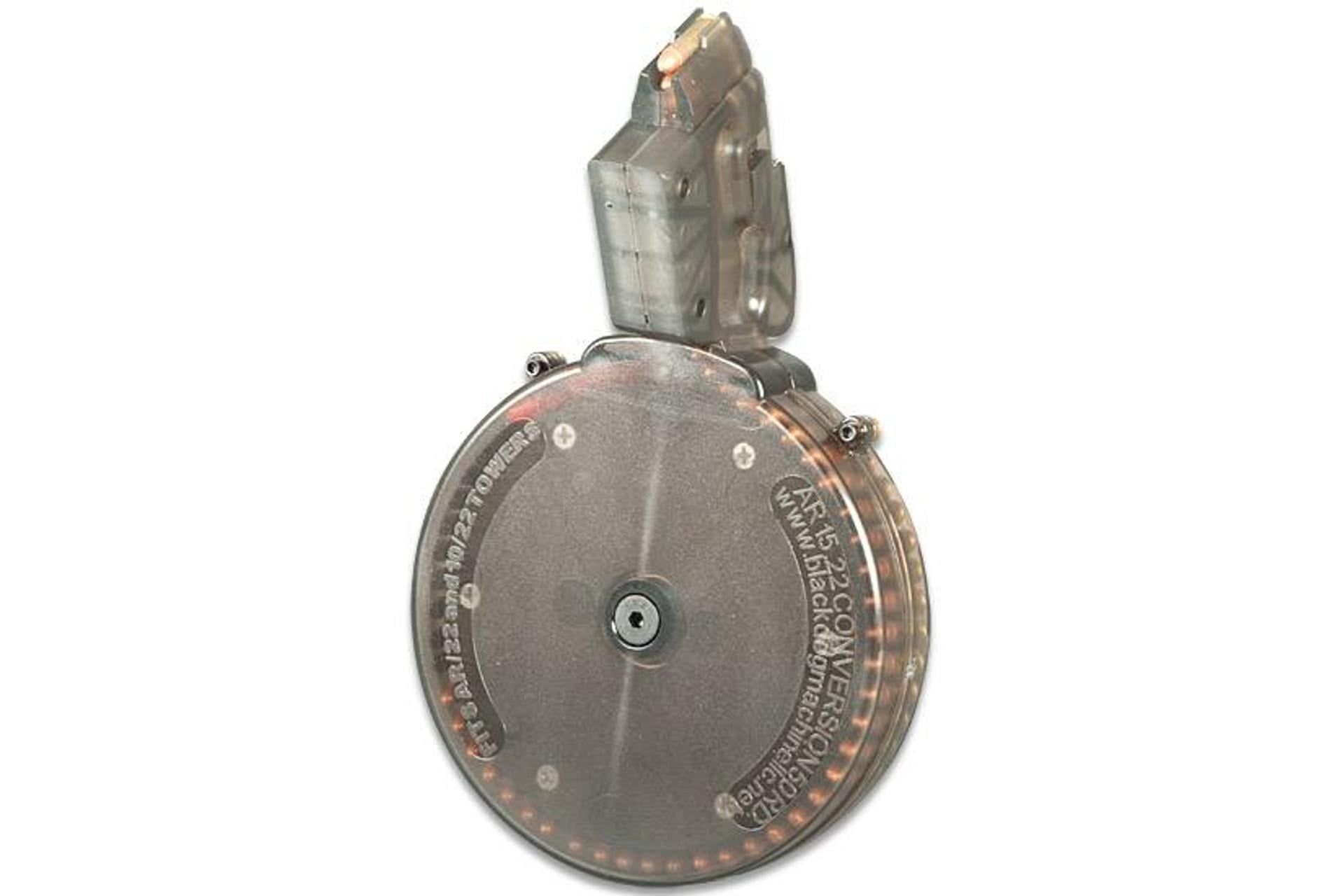 Black Dog Machine Ruger AR-15 22 Long Rifle 50-Round Drum Magazine - AR1522-DRUM