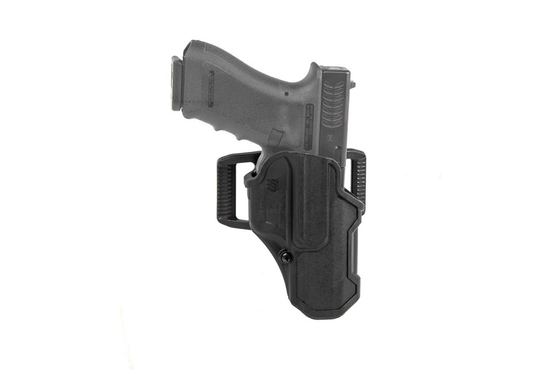 Blackhawk 410701BKR T-Series L2C Non-Light Bearing OWB Black Polymer Belt Clip Compatible w/Glock 19/23/26/27/32/33/45 Right Hand - 410701BKR