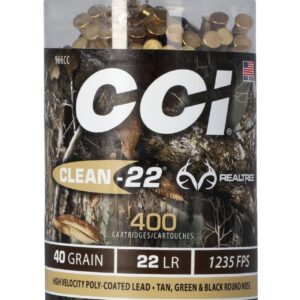 CCI 966CC Clean-22 22 LR 40 gr Lead Round Nose Poly-Coated Rimfire Ammo - 400 Rounds - 131203