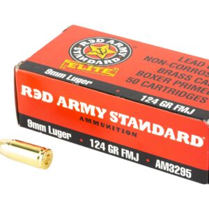 Century Arms Red Army Standard Elite 9MM 124Gr Full Metal Jacket Handgun Ammo - 50 Rounds - CARASAM3295