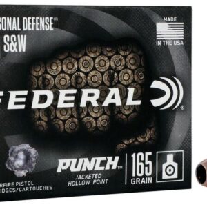 Federal PD40P1 Premium Punch 40 S&W 165 gr Jacketed Hollow Point (JHP) Handgun Ammo - 20 Rounds - PD40P1