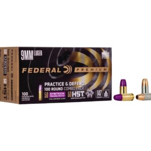 Federal Ammunition Practice & Defend 9mm 147 Grain JHP & STM Ammo Handgun Ammo - 100 Rounds - P9HST2TM100
