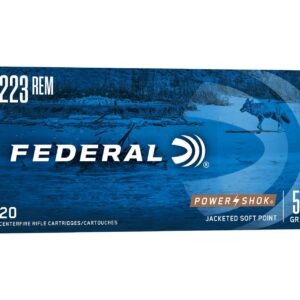 Federal PowerShok 223REM 55 Grain Soft Point Rifle Ammo - 20 Rounds - FE223A