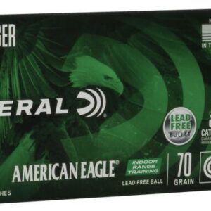 Federal American Eagle Indoor Range Training 9MM 70 Grain Lead Free Ball Handgun Ammo - 50 Rounds - FEAE9LF1