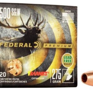 Federal Ammunition P500XB1 Premium Hunting 500 S&W Mag 275 gr Barnes Expander BRX Handgun Ammo - 20 Rounds - P500XB1