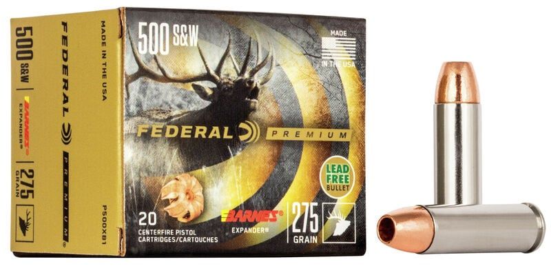 Federal Ammunition P500XB1 Premium Hunting 500 S&W Mag 275 gr Barnes Expander BRX Handgun Ammo - 20 Rounds - P500XB1