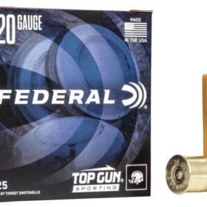 Federal Ammunition Top Gun Sporting 20 Gauge Ammunition 2-3/4" Shell #7.5 Lead Shot Shotgun Ammo - 25 Rounds - TGS224