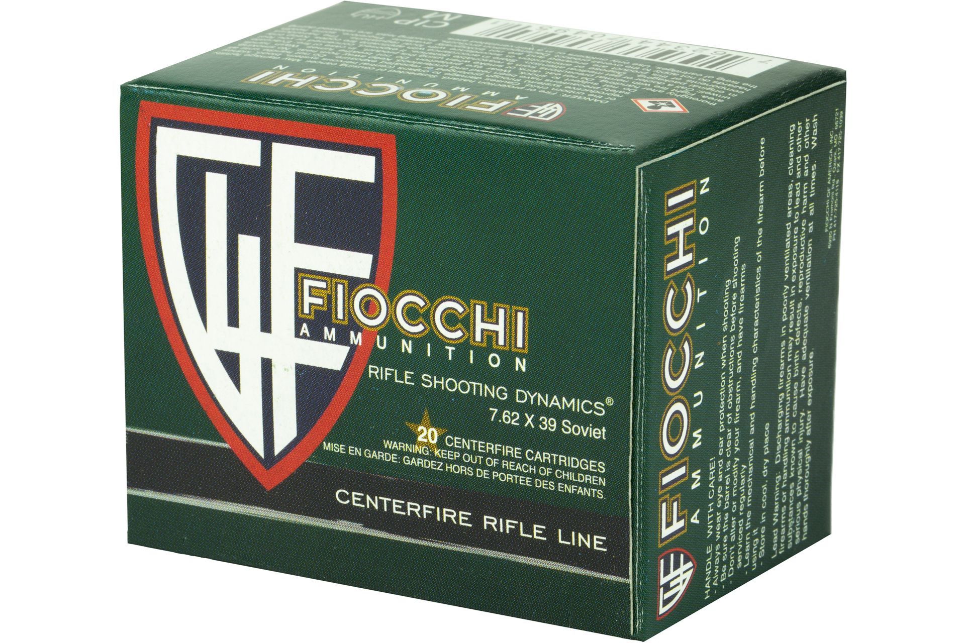 Fiocchi Ammunition Rifle 762X39 124 Grain Full Metal Jacket Rifle Ammo - 20 Rounds - 762SOVA - Image 2