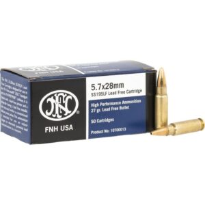 FN America 10700012 High Performance 5.7x28mm 27 gr Lead Free Hollow Point Handgun Ammo - 50 Rounds - 10700012