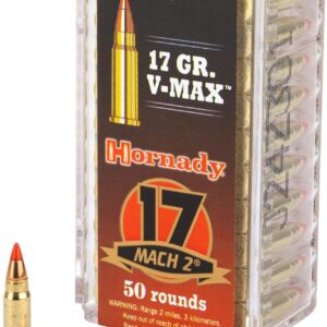 Hornady Varmint Express 17 Hornady Mach 2 17 Grain V-Max Rimfire Ammo - 50 Rounds - H83177