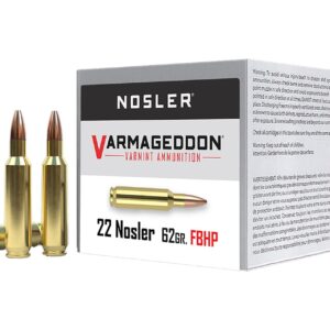 Nosler Varmageddon 22 62 gr Flat Base Hollow Point (FBHP) Rimfire Ammo - 50 Rounds - 65180
