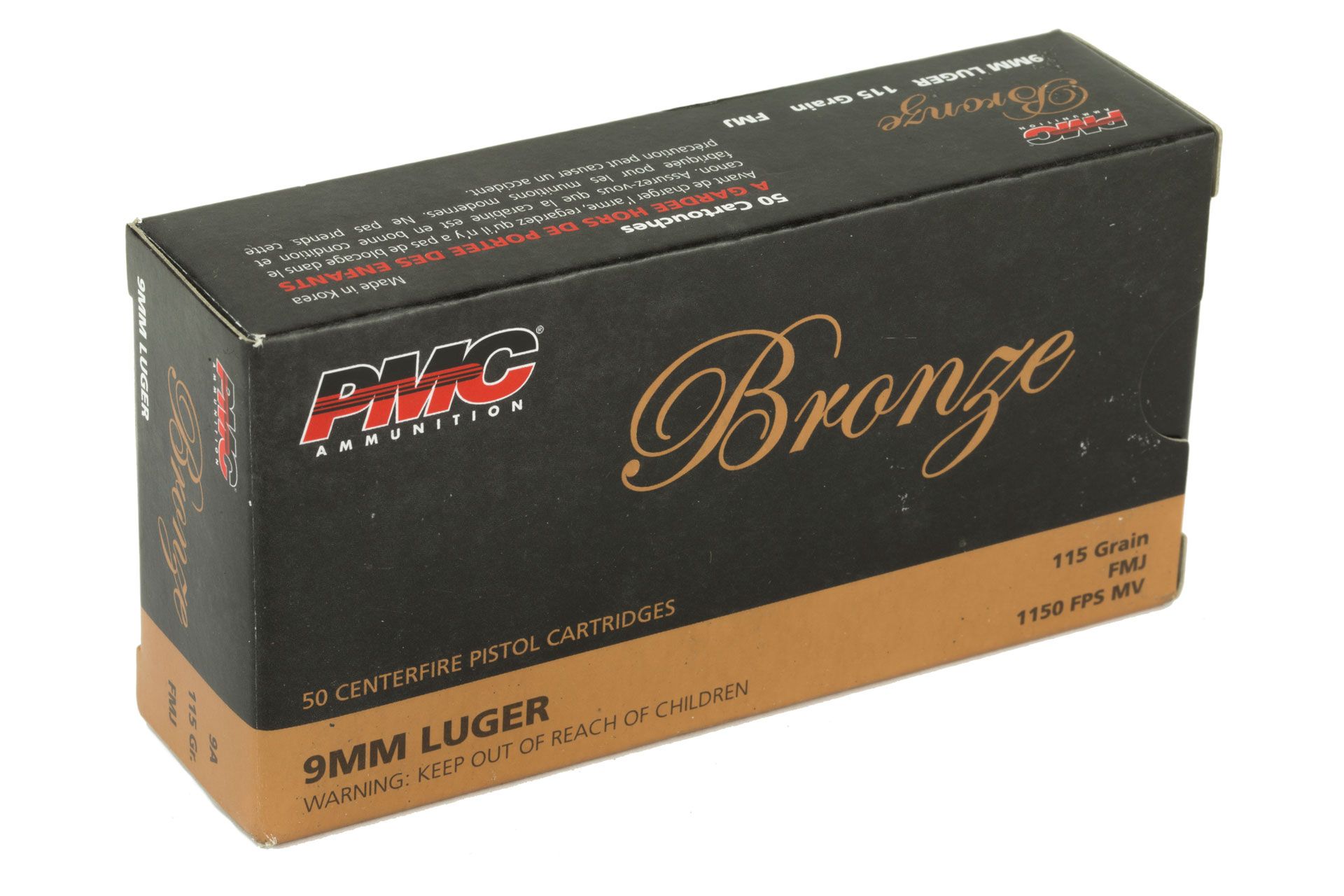 PMC BRONZE 9MM 115 GRAIN FULL METAL JACKET Handgun Ammo - 50 Rounds - 7.42E+11 - Image 4