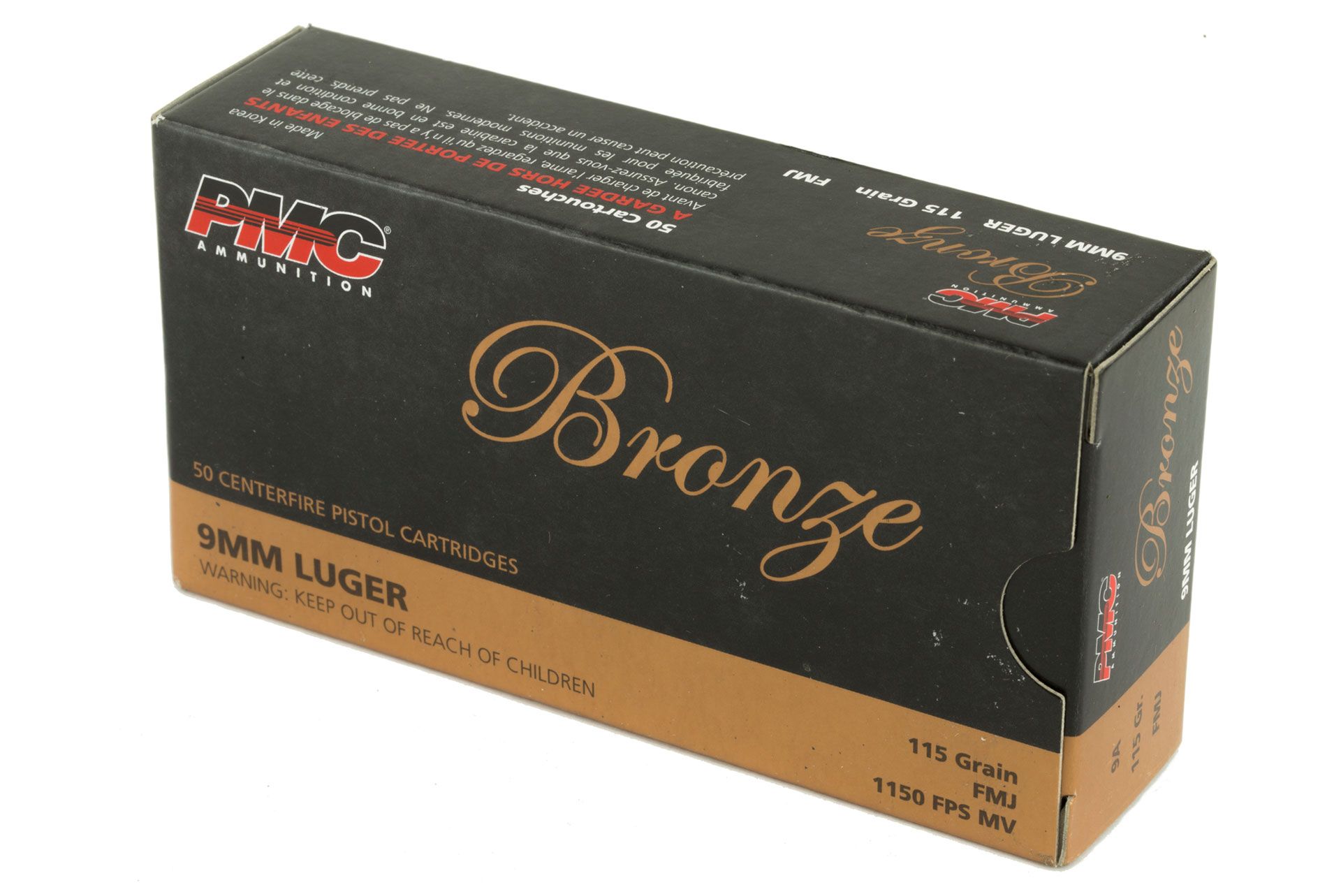 PMC BRONZE 9MM 115 GRAIN FULL METAL JACKET Handgun Ammo - 50 Rounds - 7.42E+11 - Image 5