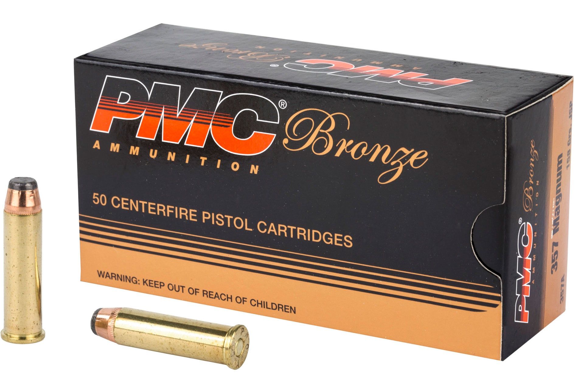 PMC Bronze 357MAG 158 Grain Jacketed Soft Point Handgun Ammo - 50 Rounds - PMC357A-50