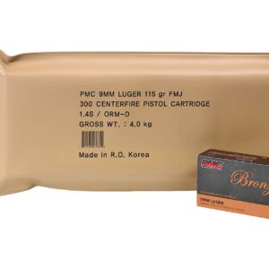 PMC Bronze 9MM 115 Grain Full Metal Jacket 300 Round Bulk Pack Handgun Ammo - 300 Rounds - PMC9A-BP