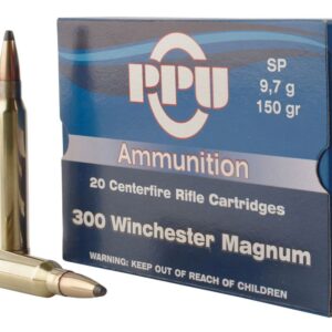 PPU PP3001 Standard Rifle 300 Win Mag 150 gr Soft Point (SP) Rifle Ammo - 20 Rounds - PP3001