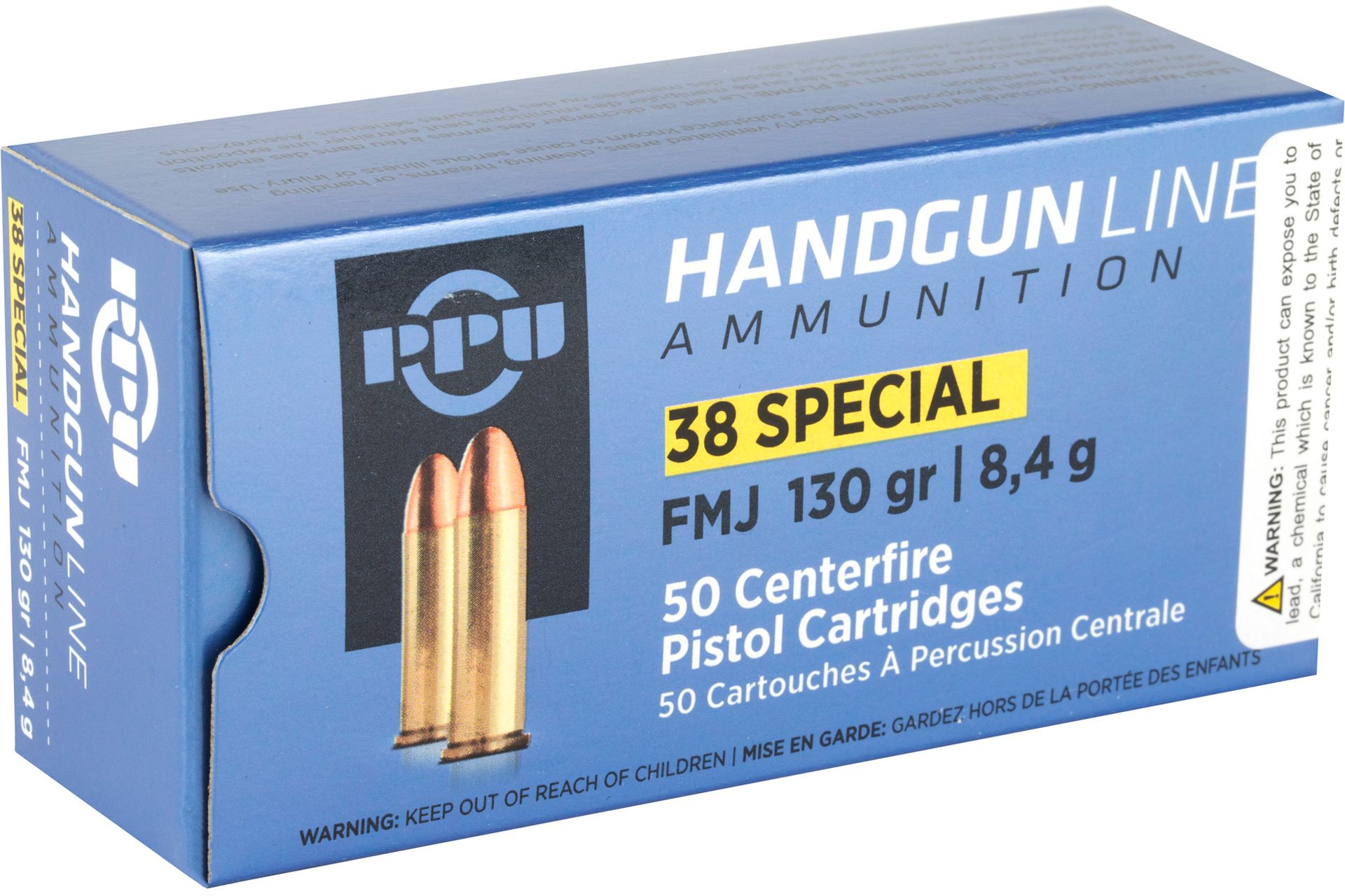 PPU PPH38SF Handgun 38 Special 130 gr Full Metal Jacket (FMJ) Handgun Ammo - 50 Rounds - PPH38SF - Image 3
